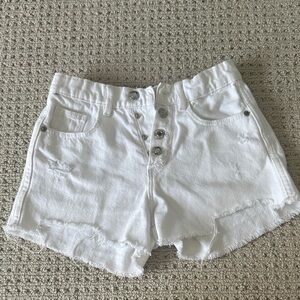 Zara Kids White Distressed Shorts